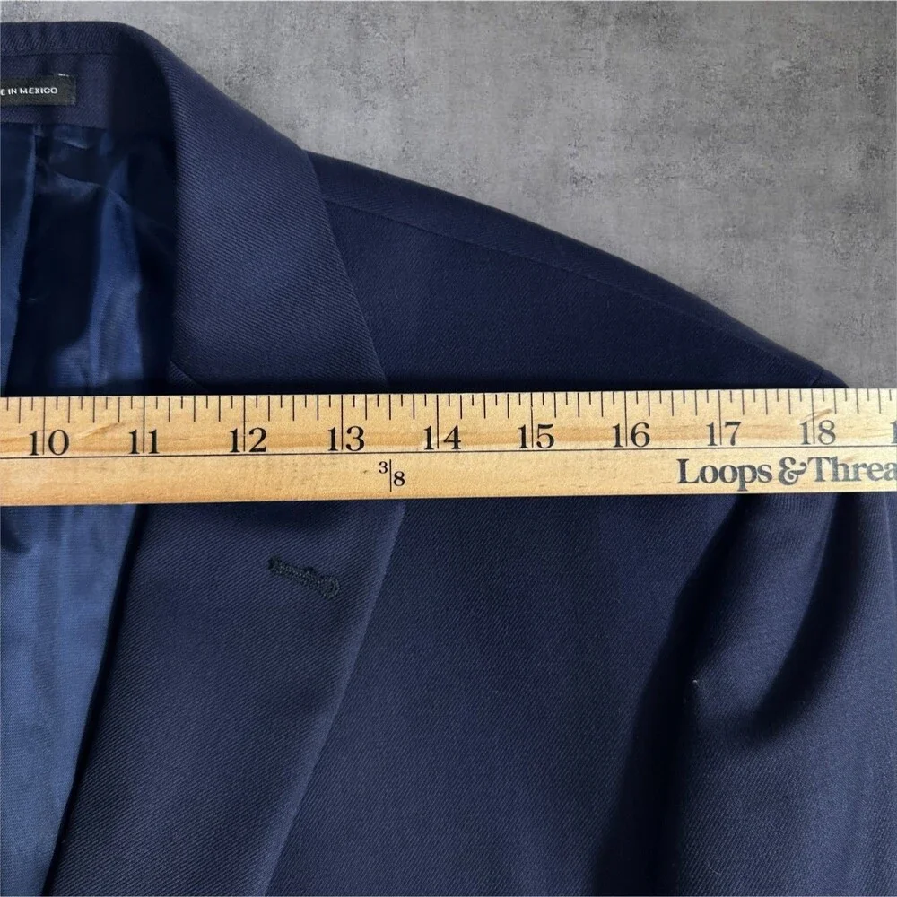 JOSEPH ABBOUD Men’s 42R Navy Blazer Sport Coat 2 Button Jacket 100% Wool Suits